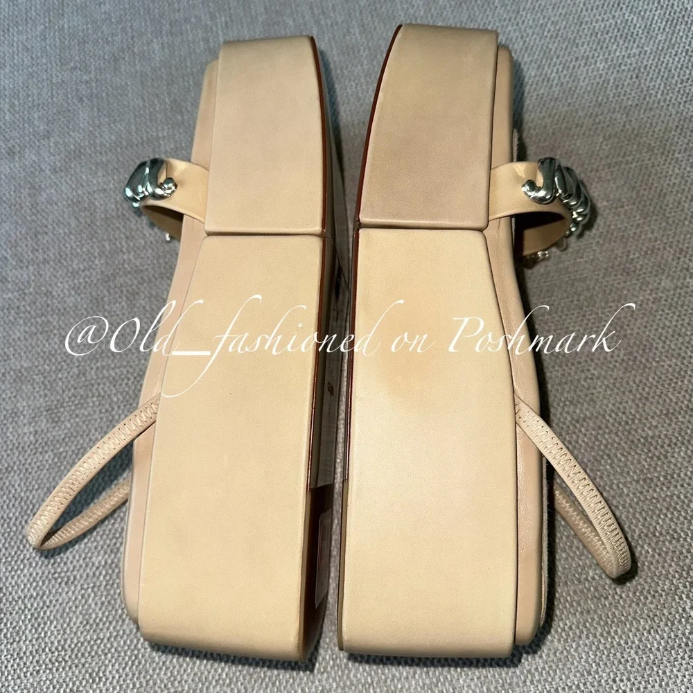 CULT GAIA Leather Onyx Platform Sandals